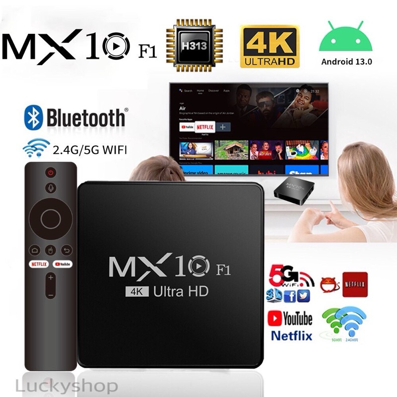 ใหม่สุด F1 Android 13.0 2GB*16GB wifi2.4/5G 4K/HD ดิจิตอลTV BOX   รองรับ  Wifi ดูบน Disney hotstar Y
