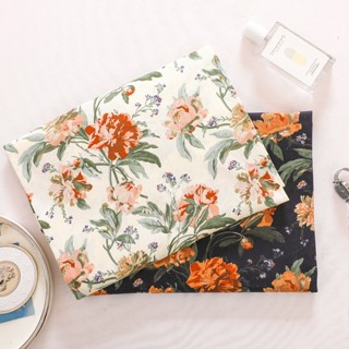 ผ้าาคอตตอน 100% คอตตอนทอทวิล ผ้าหน้ากว้าง 1.6 เมตร ลาย ดอกเย…