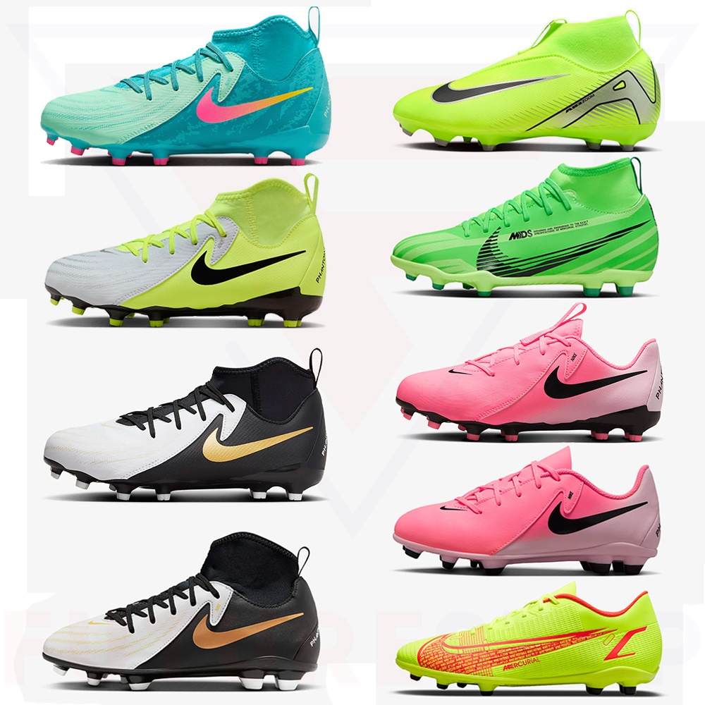 รองเท้าฟุตบอลเด็กหุ้มข้อไร้เชือก Nike Air Zoom Mercurial Vapor 15 /Superfly9 /Phantom Luna 2 /GX 2 JR FG/MG ใช้หลายสนาม
