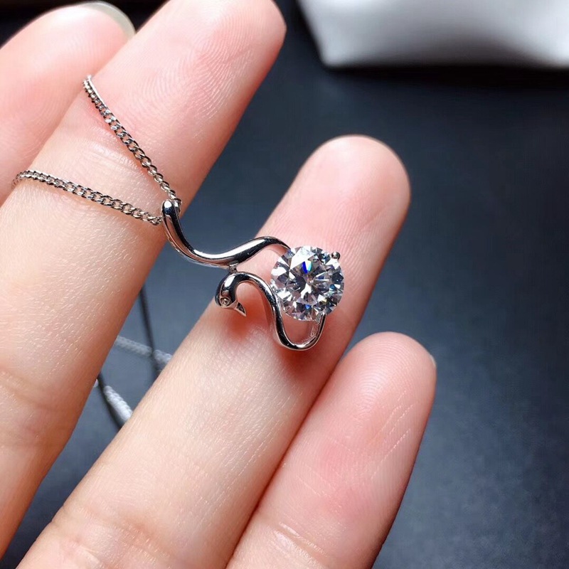 BWjewerly  สร้อยคอหงส์  1 สร้อยคอกะรัต  จี้ใหม่แฟชั่น  （แฟนของขวัญชั้นเลิศ） - รูปที่ 5