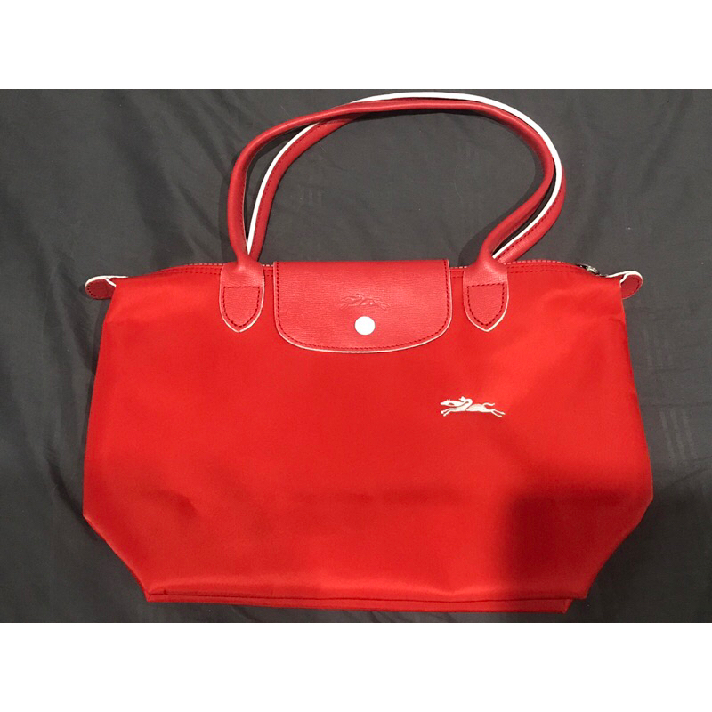 Longchamp neo Size S หูยาว สีแดงสด มือ 2✨