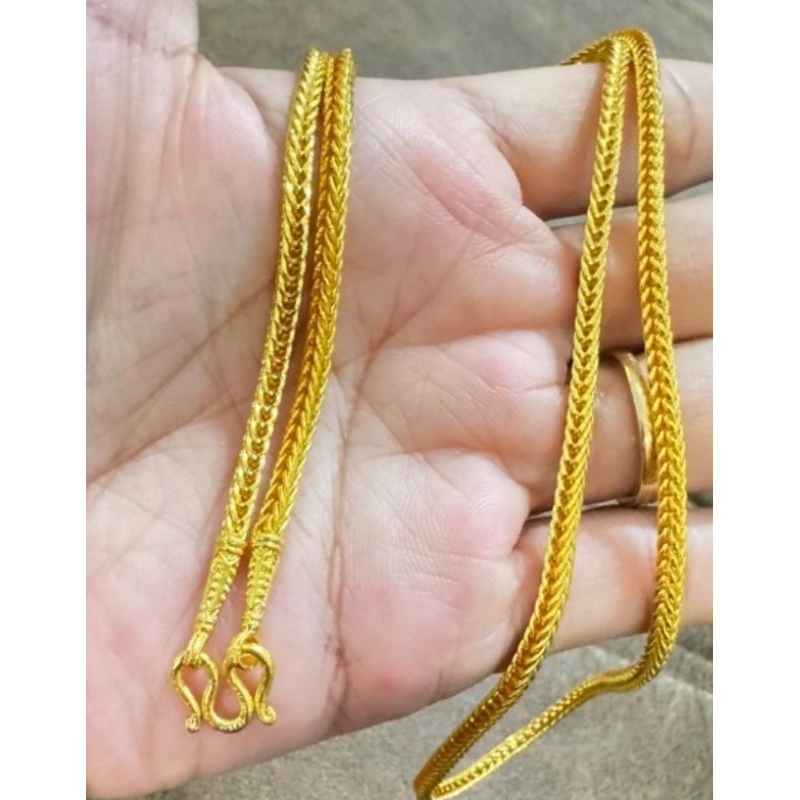 J04สร้อยคอสี่เสาตันแน่นหนัก1บาท ใส่ทนใส่นาน ไม่แพ้ไม่คัน สีเหมือนจริง มีตะขอสำรองแถมอีก1ตัวฟรี!👍
