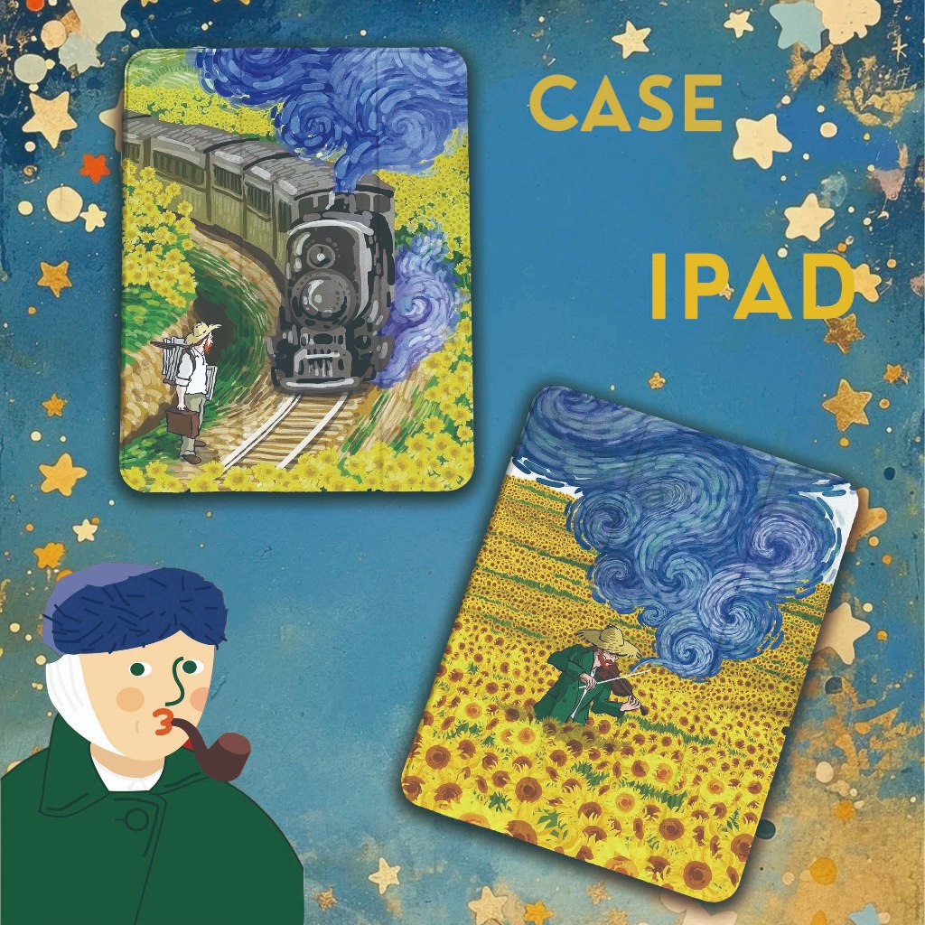 🌼ออกให้ 24 ชม🌼case iPad Air4 Air5 Air6 แวนโก๊ะ ที่ใส่ปากกา เคสไอแพด Gen9 Air7 Pro11 2024 Gen11 MINI7