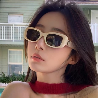 COD🌷แว่นกันแดดกรอบเหลี่ยมเล็กาวินเทจแฟชั่นสไตล์เกาหลีระดับไฮเอนด์ป้องกันรังสียูวีแว่นกันแดดผู้ชายและผู้หญิง-detlyet