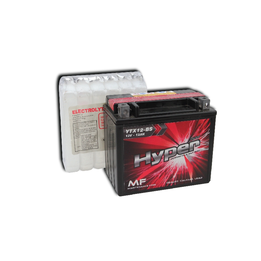 แบตเตอรี่แห้งพร้อมใช้ YTX12-BS 12V-10AH สำหรับ  CBR 1100XX, ER6N, HAYABUSA (TGMOTOR สินค้ามาตรฐาน ทด