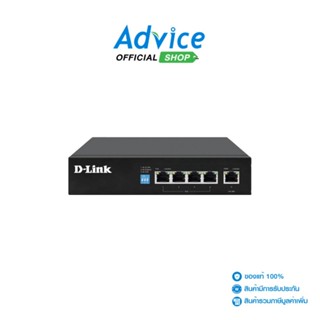 Gigabit Switching Hub 5 Por D-LINK DGS-F1005P-E (7'',4 POE,+…