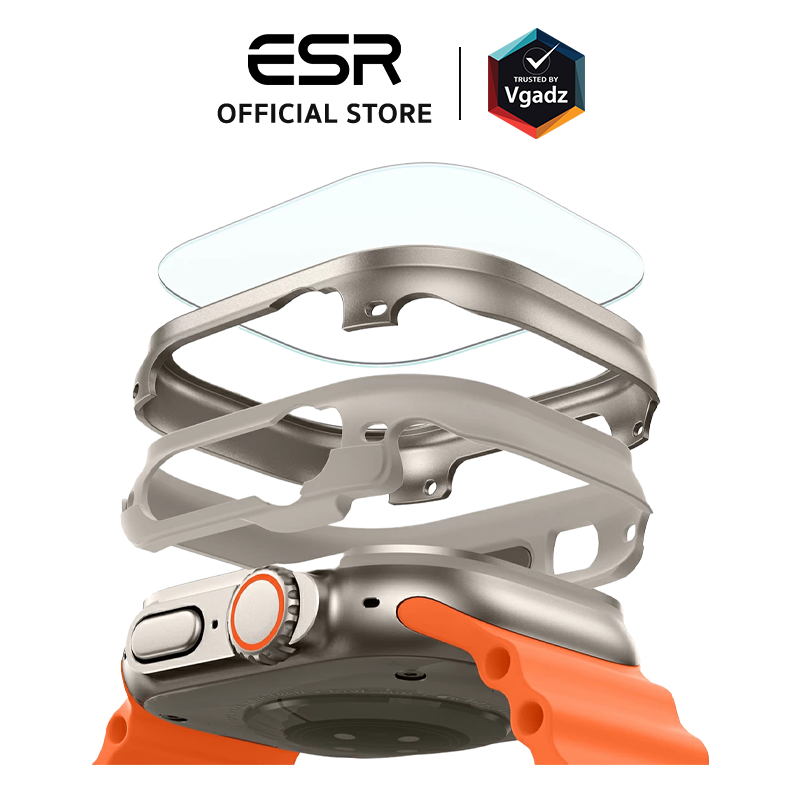 ESR - เคสสำหรับ Apple Watch Ultra (49mm) + ฟิล์มกระจก 2 ชิ้น รุ่น Armorite Protection Set