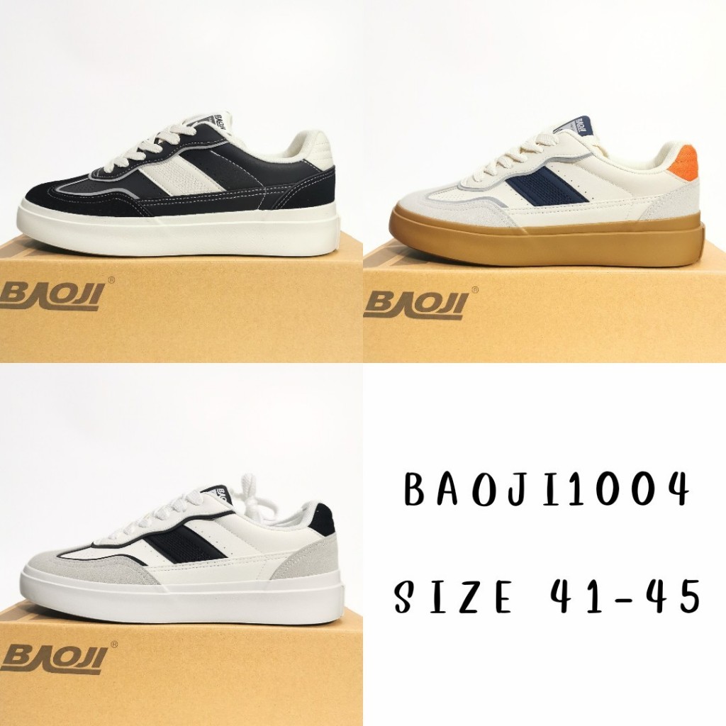 Baoji 1004 รองเท้าผ้าใบบาโอจิผู้ชาย​ รองเท้าผ้าใบแฟชั่น พิ้นยางดิบ​ รุ่น​ BRM1004