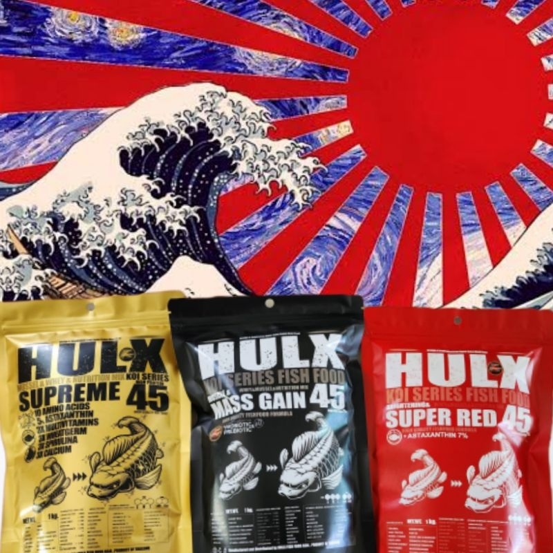 อาหารปลาคาร์ฟ Hulx โปรตีน45% 1kg.
