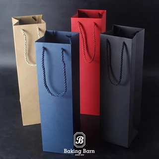 Baking Barn Wine bag (10 ชิ้น/แพ็ค) ถุงใส่ไวน์ ถุงกระดาษคราฟท์ทรงสูง ถุงกระดาษใส่ขวดไวน์ กระดาษหนา