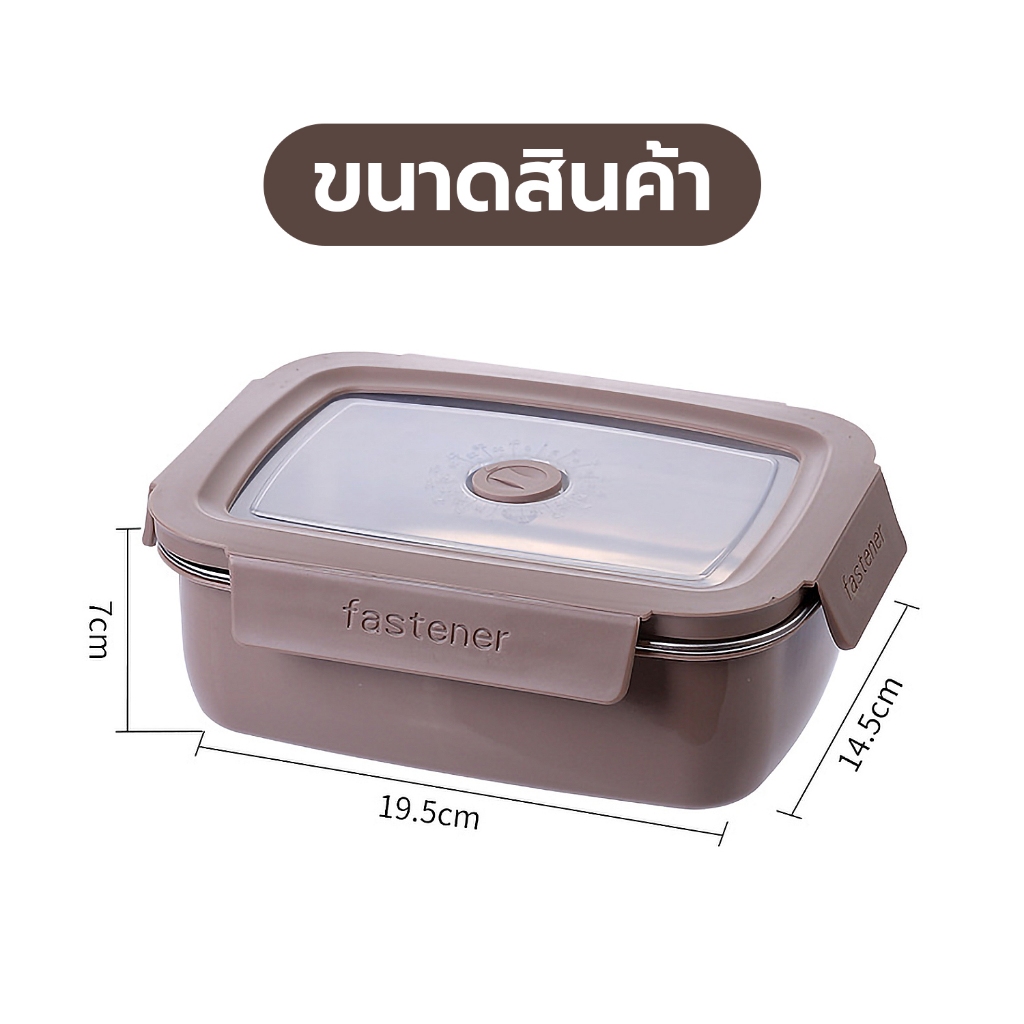 กล่องอาหารกลางวัน เข้าไมโครเวฟได้ กล่องข้าว 2 ชั้น สแตนเลส316 - รูปที่ 2