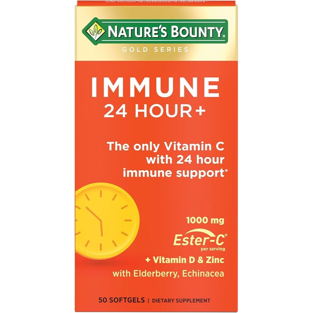 Nature's Bounty Immune 24 Hour+ 50 Soft gels สร้างภูมิคุ้มกันยาวนานตลอด 24 ชั่วโมง