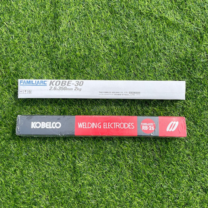ทองแท้100% ลวดเชื่อมเหล็กเหนียวไฟฟ้า โกเบ RB26 2.6mm. สำหรับการเชื่อมเหล็กเหนียวแผ่นบาง และงานโครงสร้างบางๆ (ขนาด 2กก.)