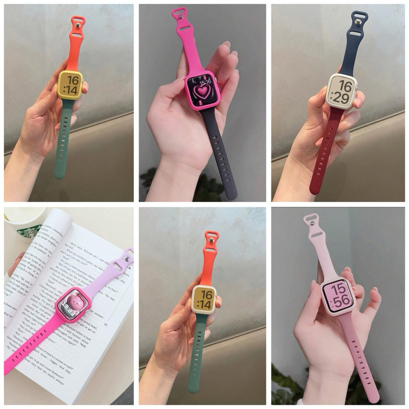ลายใหม่!!🥰 สาย silicone + case ❤️ สำหรับหน้าปัด 38/40/41 mm และ 42/44/45 mm