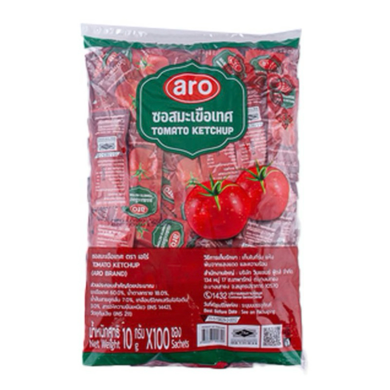 Aro เอโร่ ซอสมะเขือเทศ 10g (100ซอง) ซอสมะเขือแบบซอง ซอส