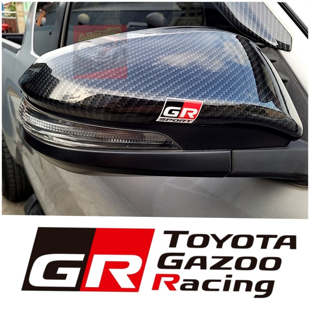 ครอบกระจกมองข้าง แคปล่า โลโก้ GR SPORT รุ่นมีไฟเลี้ยว REVO 15-24 Fortuner 15-24 Cross 20-24 ใส่ร่วมกัน งานฝีมือคนไทย