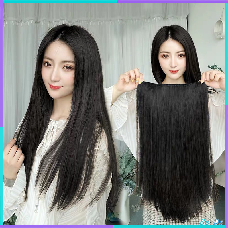 ในไทย-พร้อมส่ง กิ๊บติดผมปลอม ผมตรง ยาว สังเคราะห์ ธรรมชาติ 60cm สําหรับผู้หญิง ราคาถูกที่สุด
