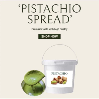 แยมเนยถั่วพิตาชิโอ Pistachio ยกถัง 1 kg พรีเมี่ยม สำหรับทำช็อกโกแลตดูไบคุนาฟ่า ต้นตำหรับ