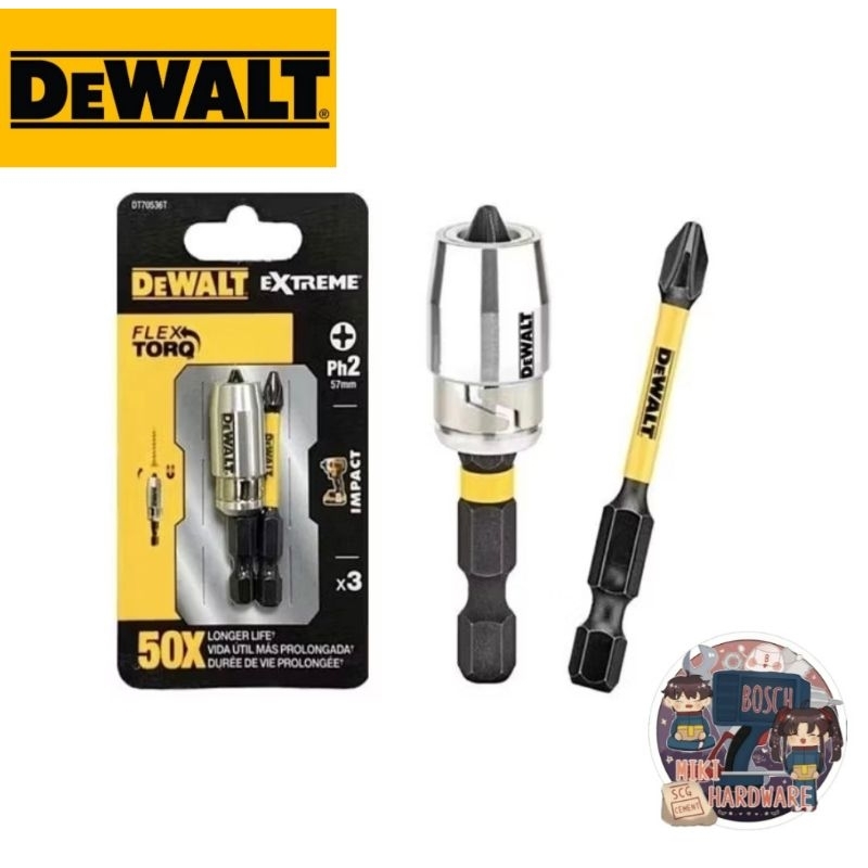 DeWalt DT70536T-QZ ดอกไขควงชนิดแข็งพิเศษ รุ่น flextorp และปลอกแม่เหล็ก