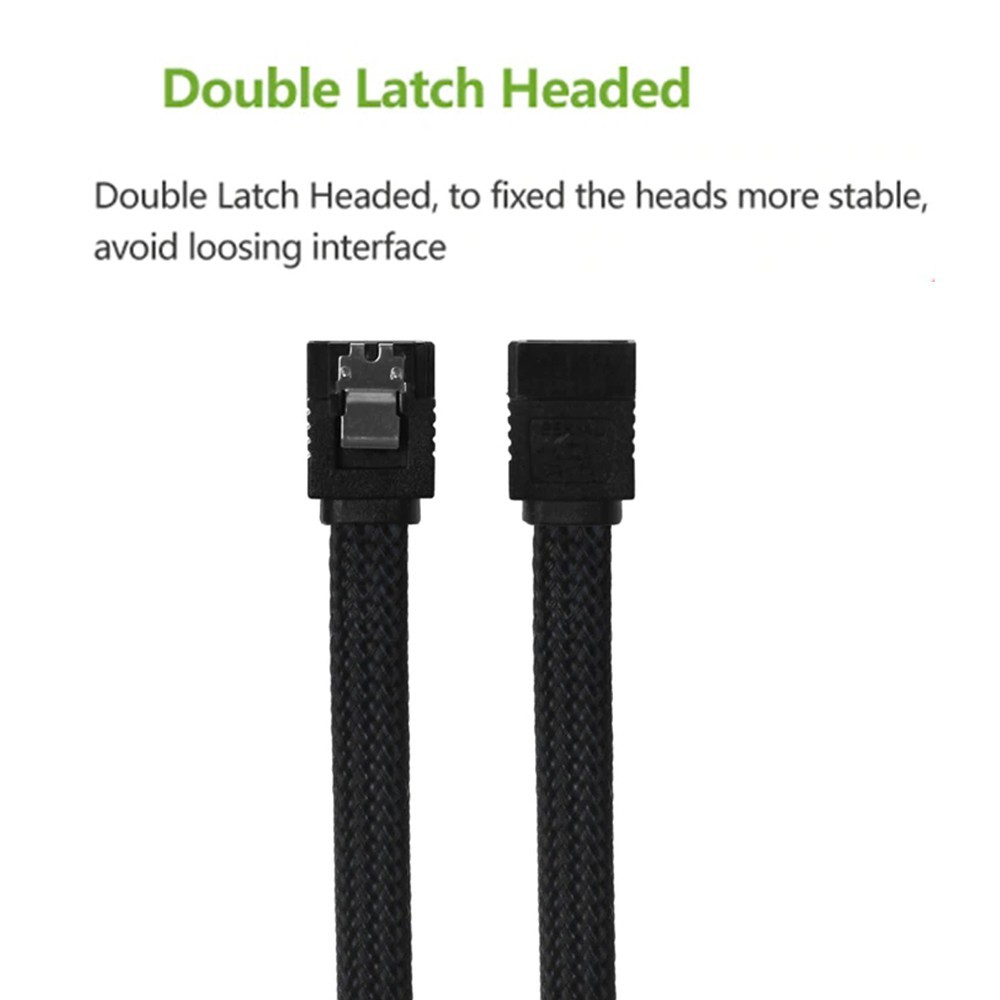 สายซาต้า สายถัก SSD HDD SATA 3.0 III Data Cable To SSD HDD Hard Disk Drive Cord Straight Right Angle 6Gb/s Nylon Sleeved