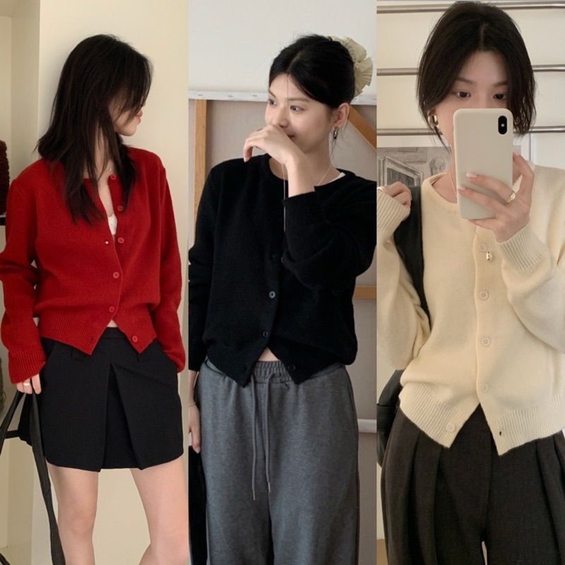 gurls.girl (ပို့ဆောင်ပြီး/พร้อมส่ง) Chewy Cardigan ကာဒီဂန် အရှည်လက်—ပျော့အိသက်သာ (ထိုင်းနိုင်ငံမှ ပို့ဆောင်)
