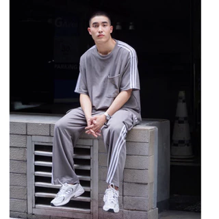 AMTAR ชุดเซ็ตเสื้อ กางเกงขายาวคาร์โก้ OVER SIZE แต่ง 3 แถบ มีกระเป๋าข้าง - Clothing, ผู้ชาย