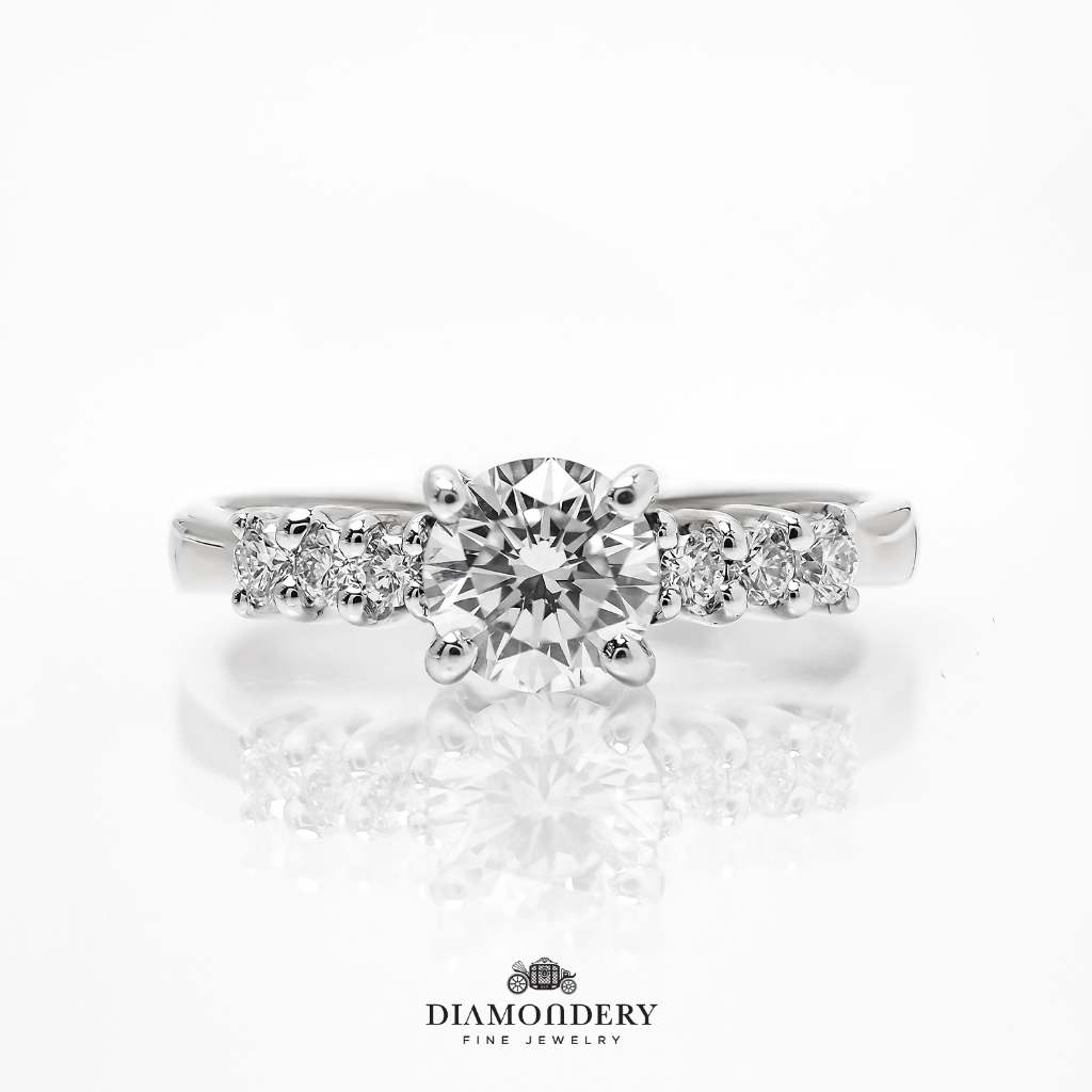 แหวนเพชร Pave Diamond Engagement Ring