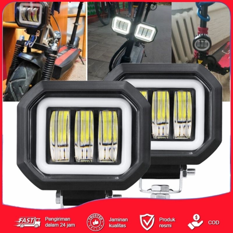 ไฟหน้าเหลี่ยม LED, ไฟตัดหมอก, รถออฟโรด, มอเตอร์ไซค์, ยานพาหนะไฟฟ้า, ไฟสีขาว, รูรับแสงสีขาวสว่างมาก.