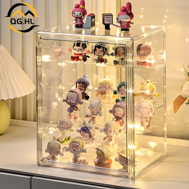 กล่องใส่ art toy 5ชั้น popmart display กล่องใส่โมเดล กล่องเก็บของแบบใส 27*22*36ซม