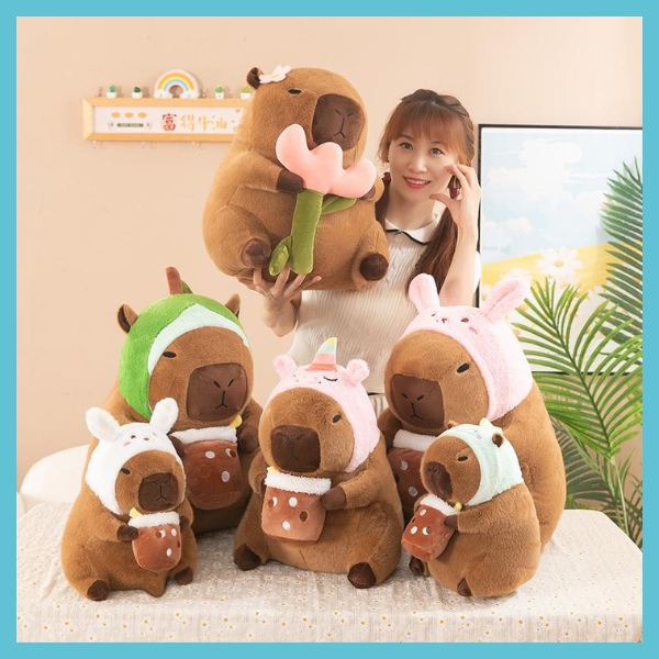 ตุ๊กตาคาปิบาร่าหลากสไตล์ 30CM 40CM และ50CM-ขนนิ่ม ผ้านุ่มน่ากอดสุดๆ เขียนการ์ดอวยพรได้