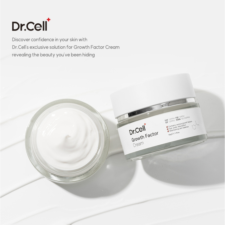 Dr.Cell Growth Factor Cream 50g ครีม EGF 10ppm FGF 10ppm IGF 10ppm PDRN 100,000ppm ครีมช่วยฟื้นฟูเซลล์ผิว ลดเลือนริ้วรอย