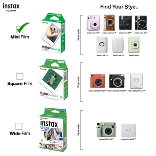 Fujifilm Instax Mini Film 10x2 Instant Film [ฟิล์มขอบขาว 20 แผ่น] -สำหรับ instax mini