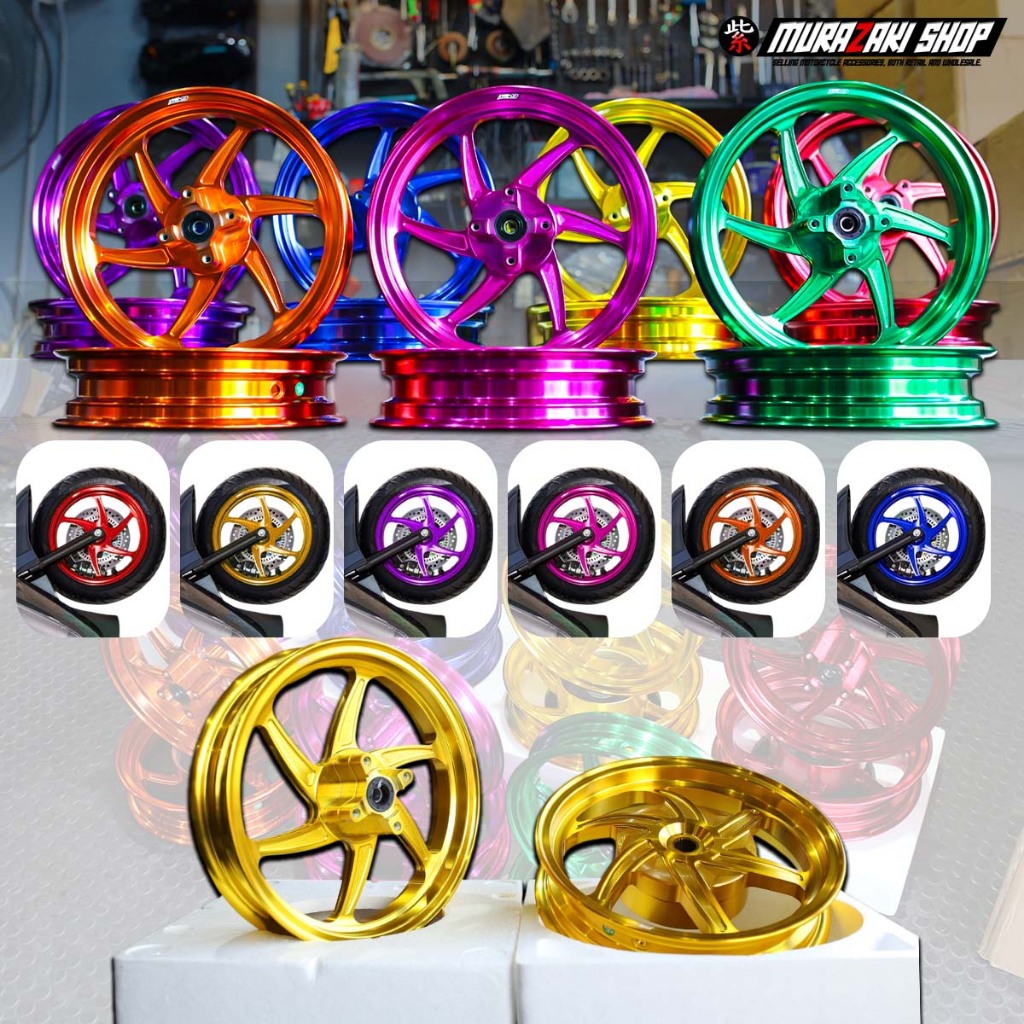 ล้อแม็ก G-MAX RACING GIORNO+ ABS/CBS (ขอบ12) GTR THAILAND แดง - ทอง - เขียว - น้ำเงิน - ส้ม - ม่วง - ชมพู ราคา 7,900 บา