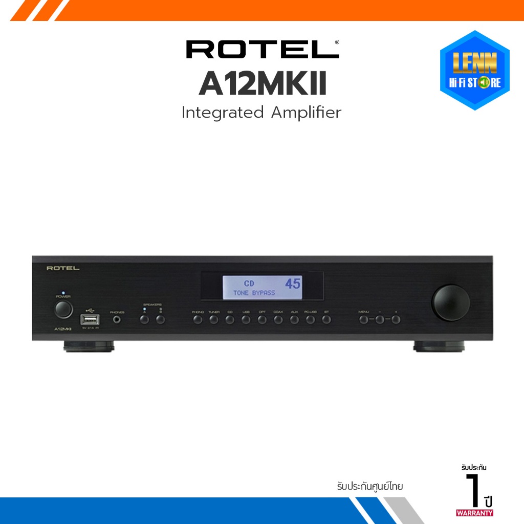 ROTEL A12MKII อินทิเกรตแอมป์ 2 x 60 วัตต์ ที่ 8 โอห์ม Class AB [ออกใบกำกับภาษีได้] LennHiFiStore / L