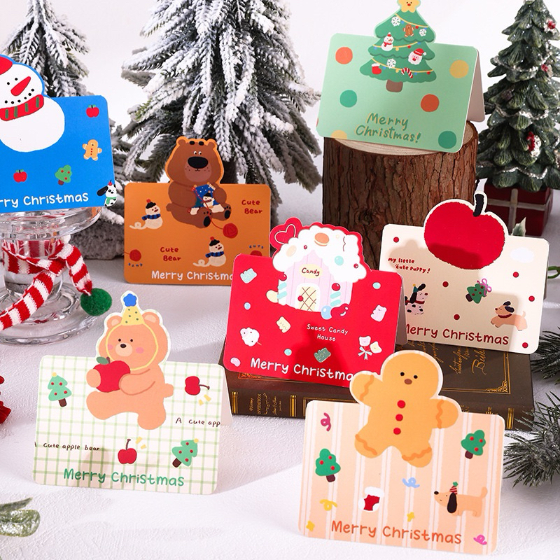(แบบCA2) การ์ดอวยพร การ์ดคริสมาสต์ ปีใหม่ Christmas Card เทศกาล การ์ดสำหรับร้านเค้กร้านดอกไม้ การ์ดอวยพรราคา