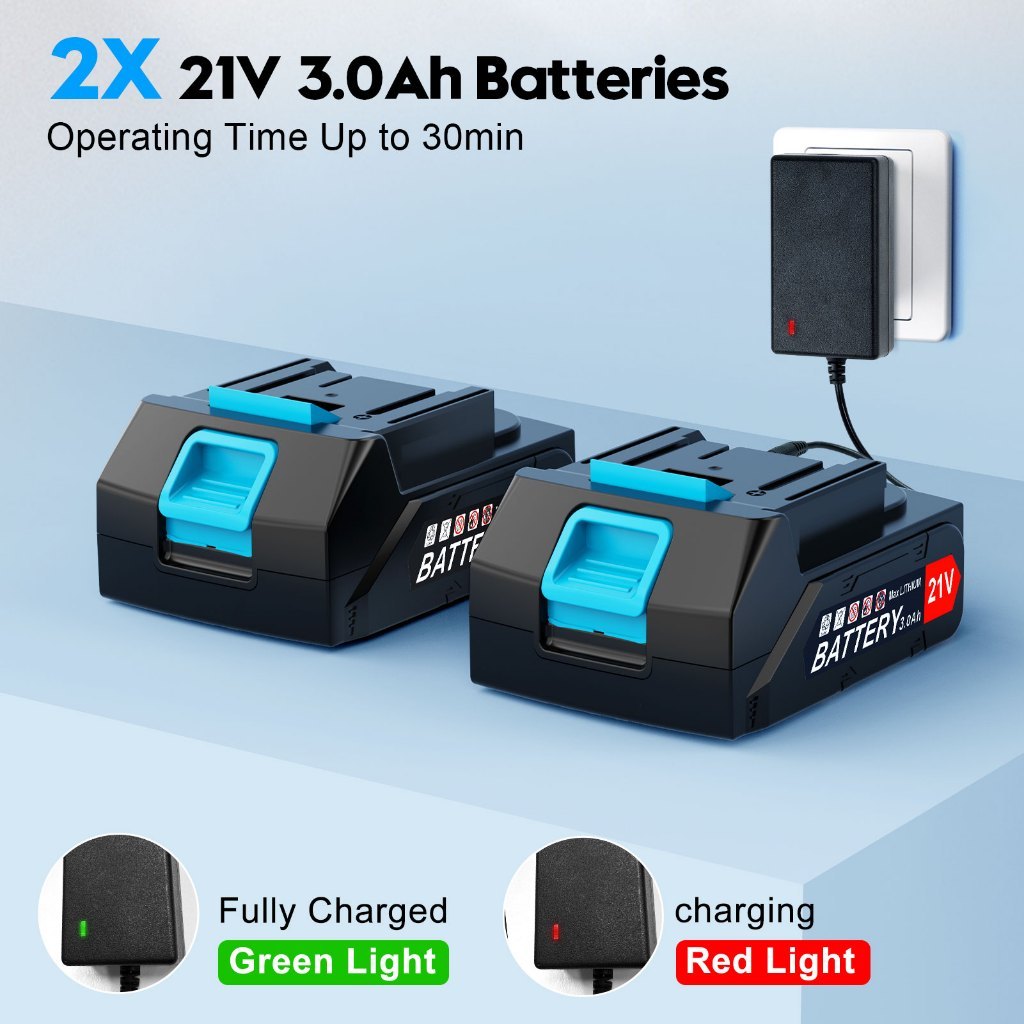 Qimedo Battery 21V Suitable for Cordless Leaf Blower