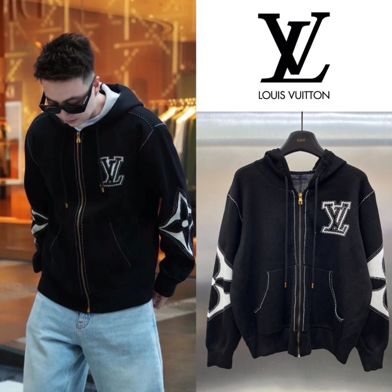 เสื้อแจ็คเก็ตแขนยาว LOUIS VUITTON LOGO WOOL HOODED JACKET