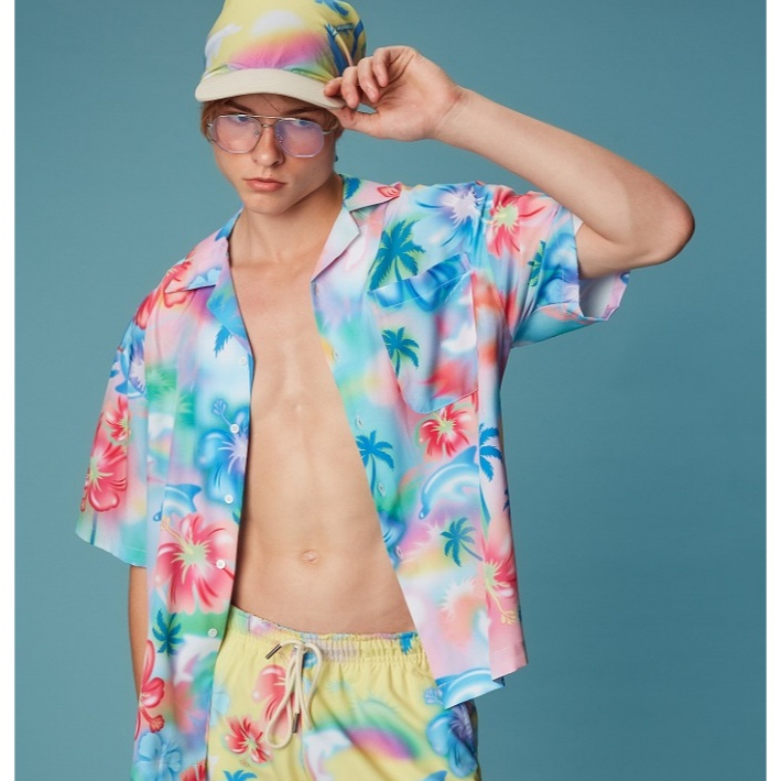 (Leisure Projects)  rainbow dancing under the moonlight print hawaiian shirt