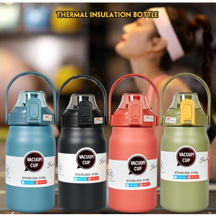 Cille กระติกน้ำสแตนเลสเกรด316 ขวดน้ำ 800ml/1300ml/1700ml แก้วน้ำเก็บความเย็น การเก็บรักษาความร้อนอย่างต่อเนื่อง J072