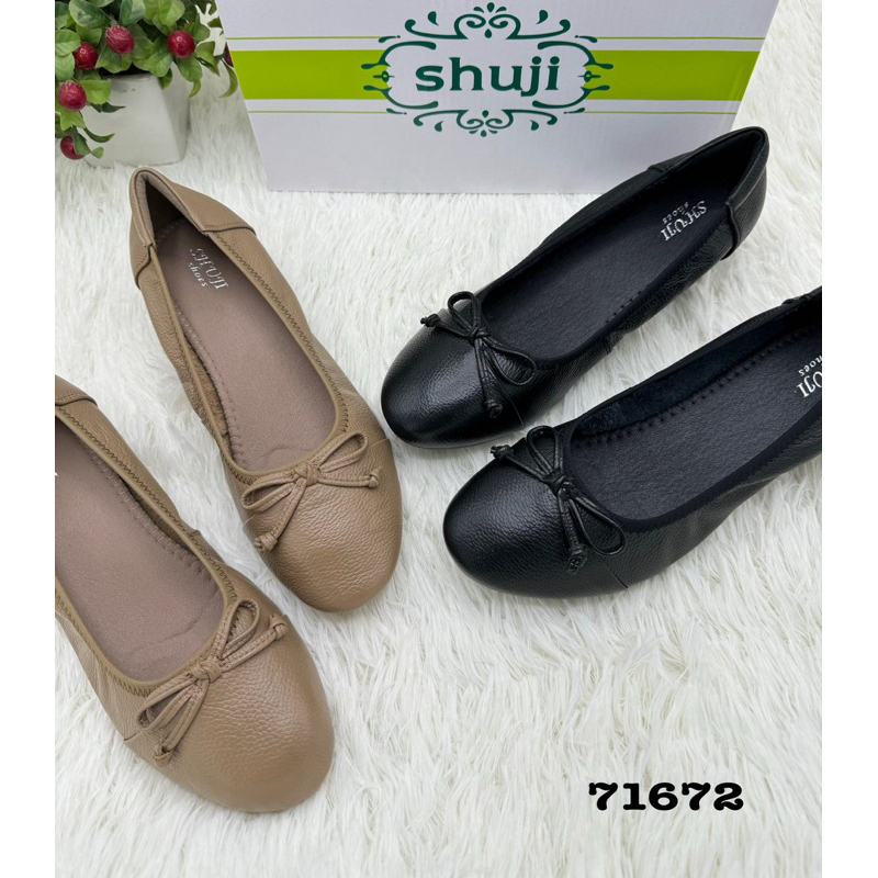 ⭐️พร้อมส่ง⭐️Shuji รุ่น 71672 รองเท้าคัชชูทำงานหนังแท้ ส้นสูง 1 นิ้ว ไซส์ 35-42