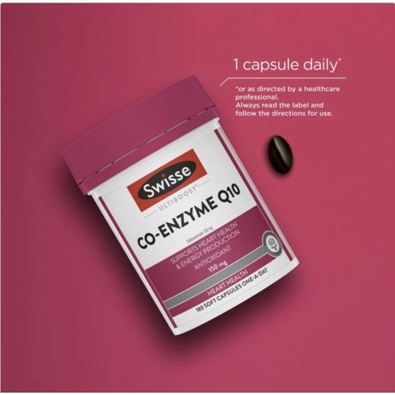 Swisse Ultiboost Co-Enzyme Q10 อัลตร้าบูส โคเอนไซม์ Q10 180 แคปซูล
