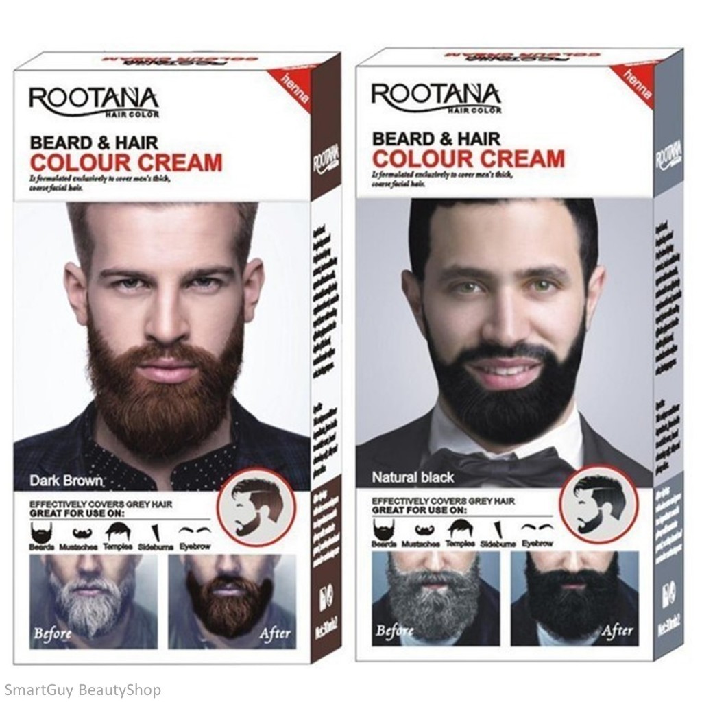 Rootana Beard&Hair Colour Cream ผลิตภัณฑ์เปลี่ยนสีหนวดและผมสูตรพิเศษติดทนนานเป็นธรรมชาติสินค้าคุณภาพสูง