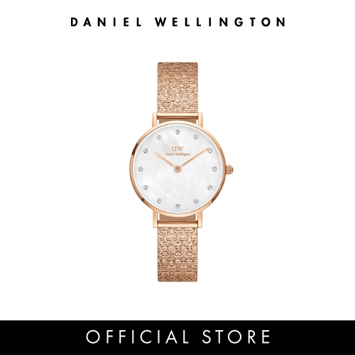 (ทักแชทรับโค้ด) Daniel Wellington นาฬิกา Petite Lumine Pressed Piano สีโรสโกลด์ 28mm