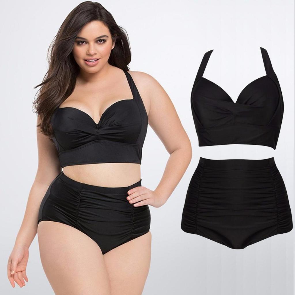 ชุดว่ายน้ำคนอ้วน 60~100kg Bikini ทูพีช ชุดว่ายน้ำ กันUV ผ้าเนื้อดี เป็นยางยืด สไตล์เซ็กซี่