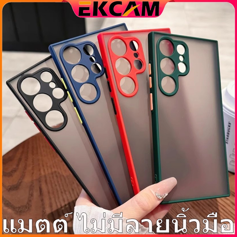 Ekcam แมตต์ ไม่มีลายนิ้วมือ เคสกันกล้อง S21 S22 S23 S24 FE Plus Ultra for Samsung Galaxy เคส 5G เคสมือถือส่งจากไทย S30