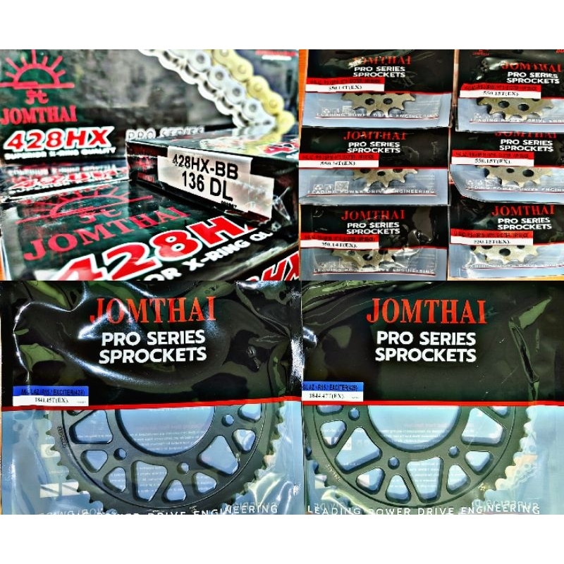 ชุดโซ่สเตอร์ R15 (08-16) / Exciter 150 / Exciter 155 VVA / M-SLAZ / ไล่เบา PRO SERIES ตราพระอาทิตย์ JOMTHAI แท้ 100%