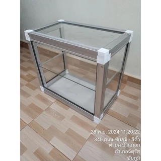 ตู้กระจกอเนกประสงค์ ด้านหลังไม่มีบานเลื่อน #บร.2 ขนาด 45 * 26 * 40 เซนติเมตร