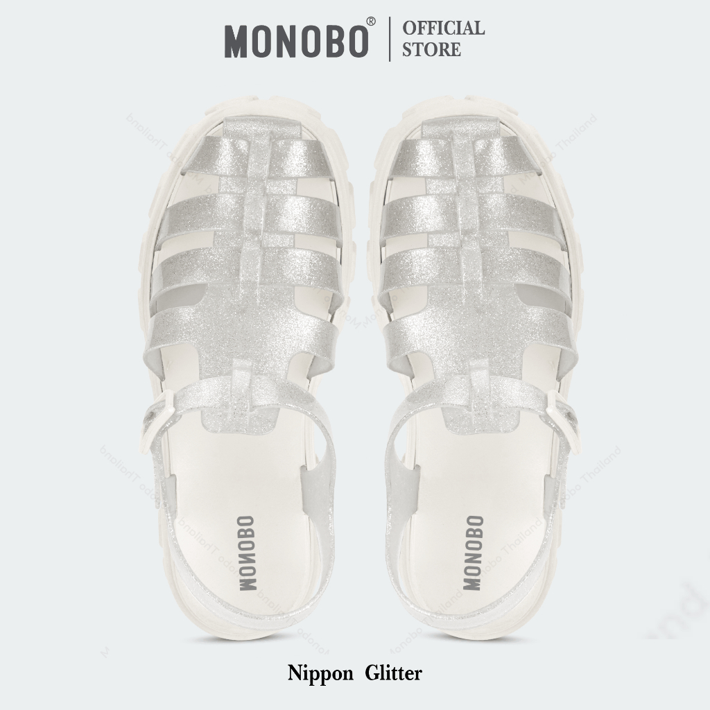 MONOBO รุ่น Nippon Glitter รองเท้ารัดข้อรองเท้าแฟชั่นเสริมส้นสูง  ของแท้ 100%