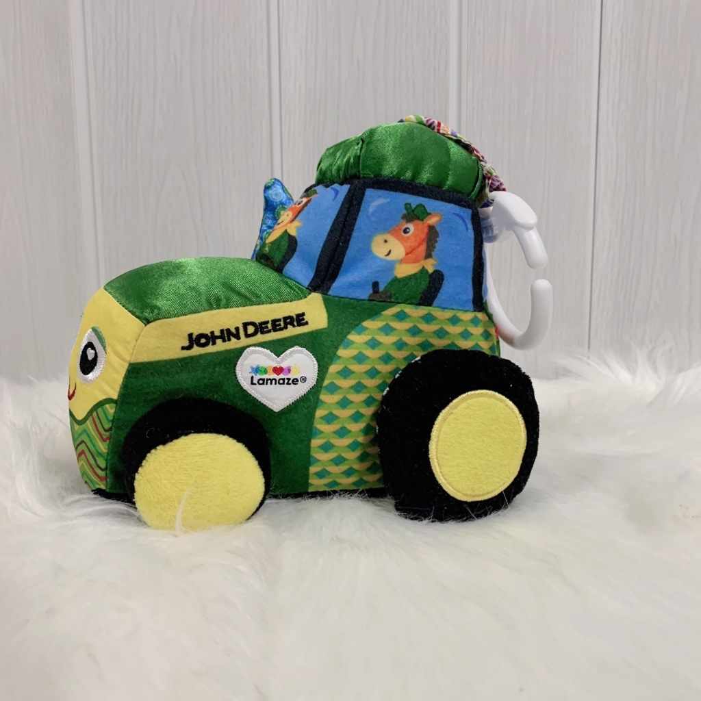 Lamaze John Deere Tractor Car Seat และของเล่นเสริมพัฒนาการเด็ก แขวนรถเข็นเด็กอ่อนสำหรับเดินทางใช้ได้