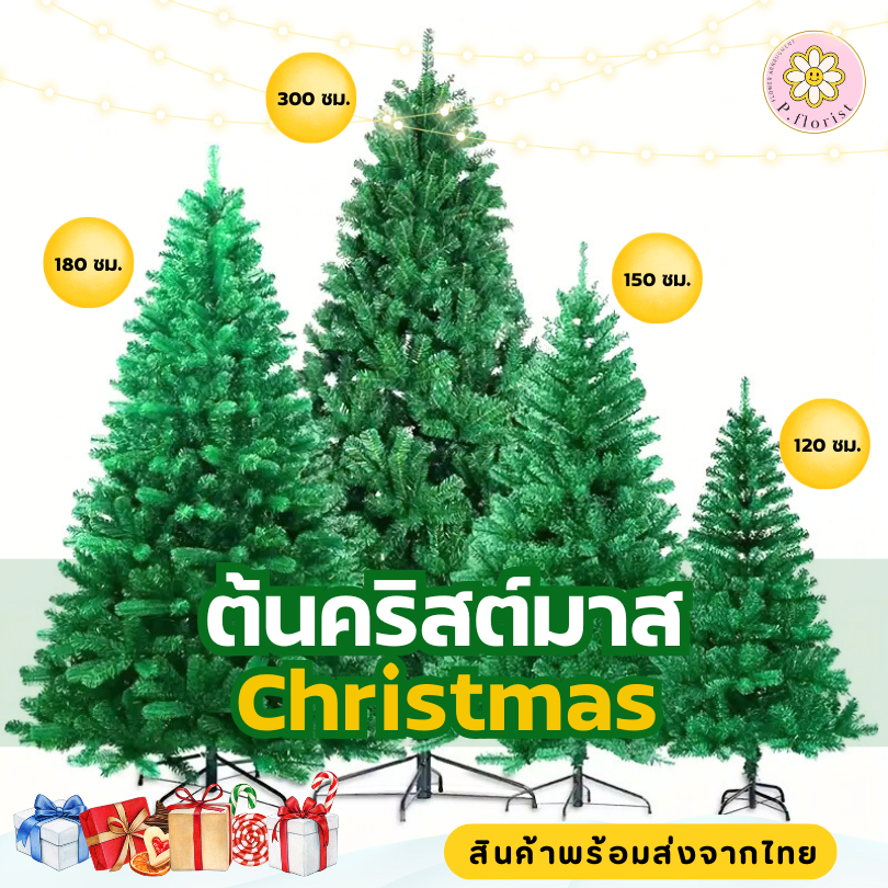 ต้นคริสต์มาส ขนาด 150-300ซม. **พร้อมส่งจากไทย** ต้นคริสมาส ตกแต่งคริสมาส ตกแต่งปีใหม่ ตกแต่งบ้าน พร๊อพถ่ายรูป